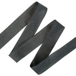 Окантовочная лента-бейка, цвет Чёрный 22мм (на отрез)  в Лосино-Петровском