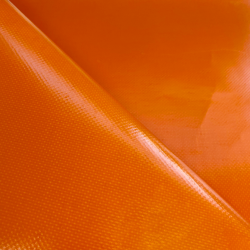 Ткань ПВХ 450 гр/м2, Оранжевый (Ширина 160см), на отрез  в Лосино-Петровском