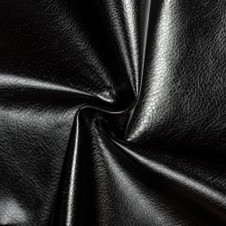 Ткань Дерматин (Кожзам) для мебели, цвет Черный (на отрез)  в Лосино-Петровском